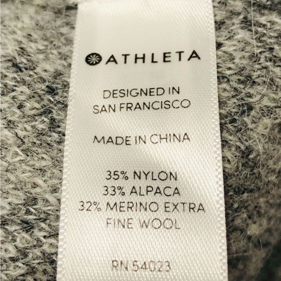 Athleta grey Undercover Camo sweater alpaca merino blend SZ M. G25 - Picture 7 of 9